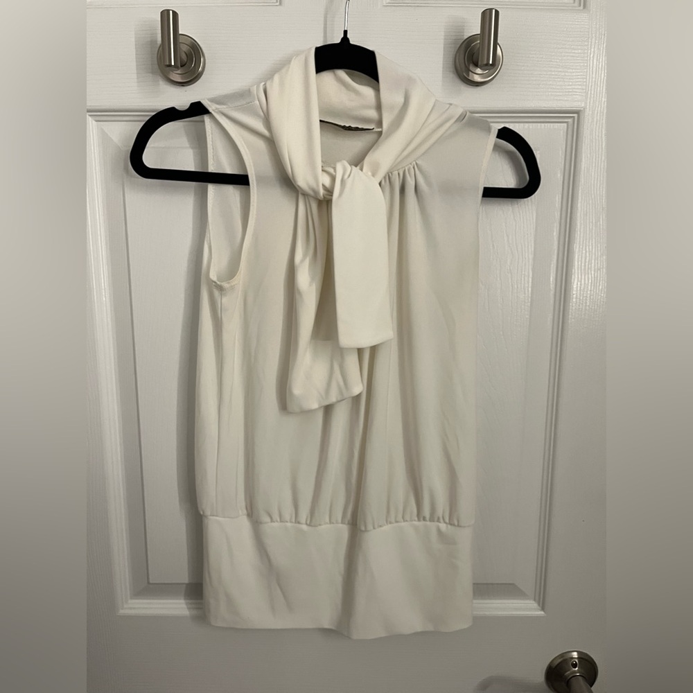 Elegant Cream Sleeveless Blouse